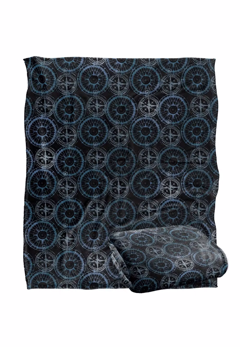 JQ Licensing Compass Pattern Silky Touch Super Soft Fleece Throw Blanket, White, W/D/H: 152 x 127 cm – 2