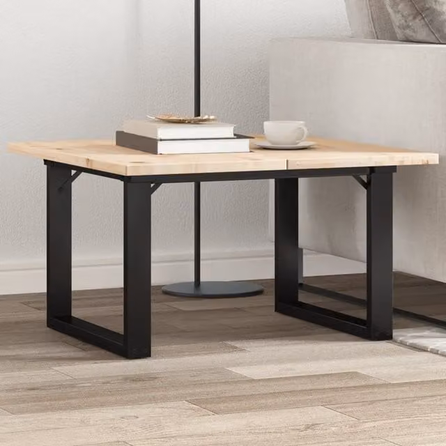 Berkfield Home O-Frame Coffee Table Legs in Black Steel, W/D/H: 50 x 40 x 38 cm