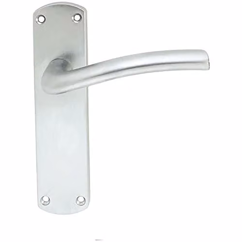Loops Pair of Rounded Curved Bar Handles on Latch Backplate, Chrome, W: 17.0 cm, H: 4.2 cm