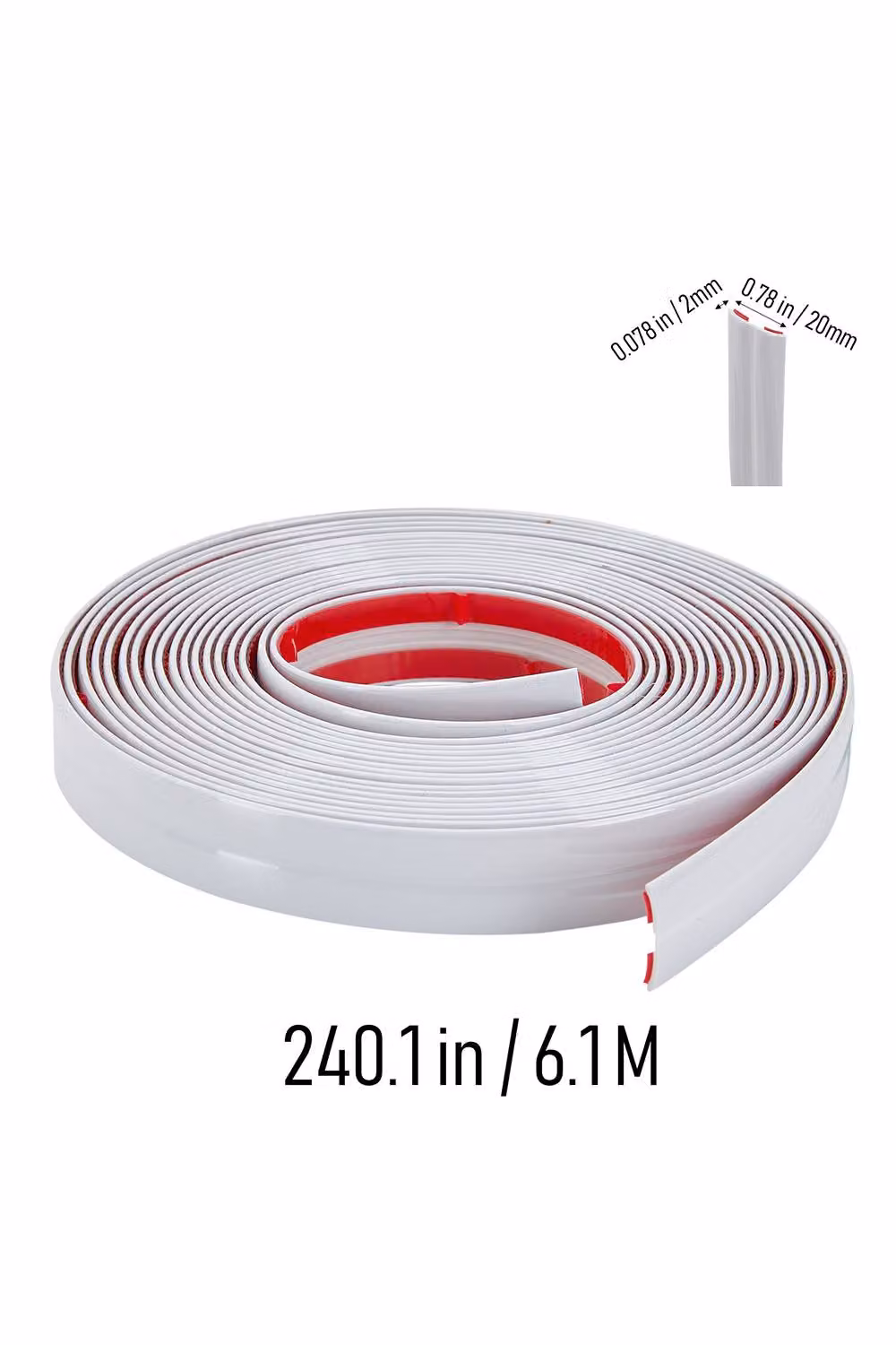 Living and Home White Gloss Self Adhesive Flexible Corner Trim Wall Moulding, 6.1m