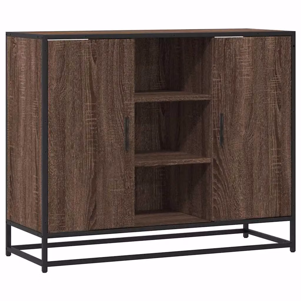 Berkfield Home Industrial Sideboard in Brown Oak, W/D/H: 92 x 35 x 76 cm – 2
