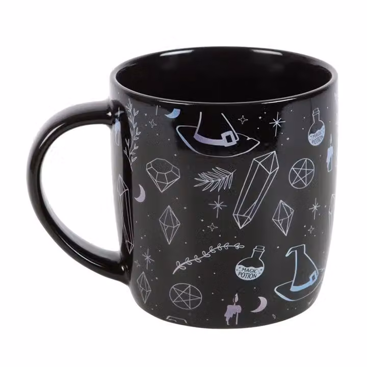 Something Different Crystal Witch Printed Mug in Black, Blue and Purple – 3