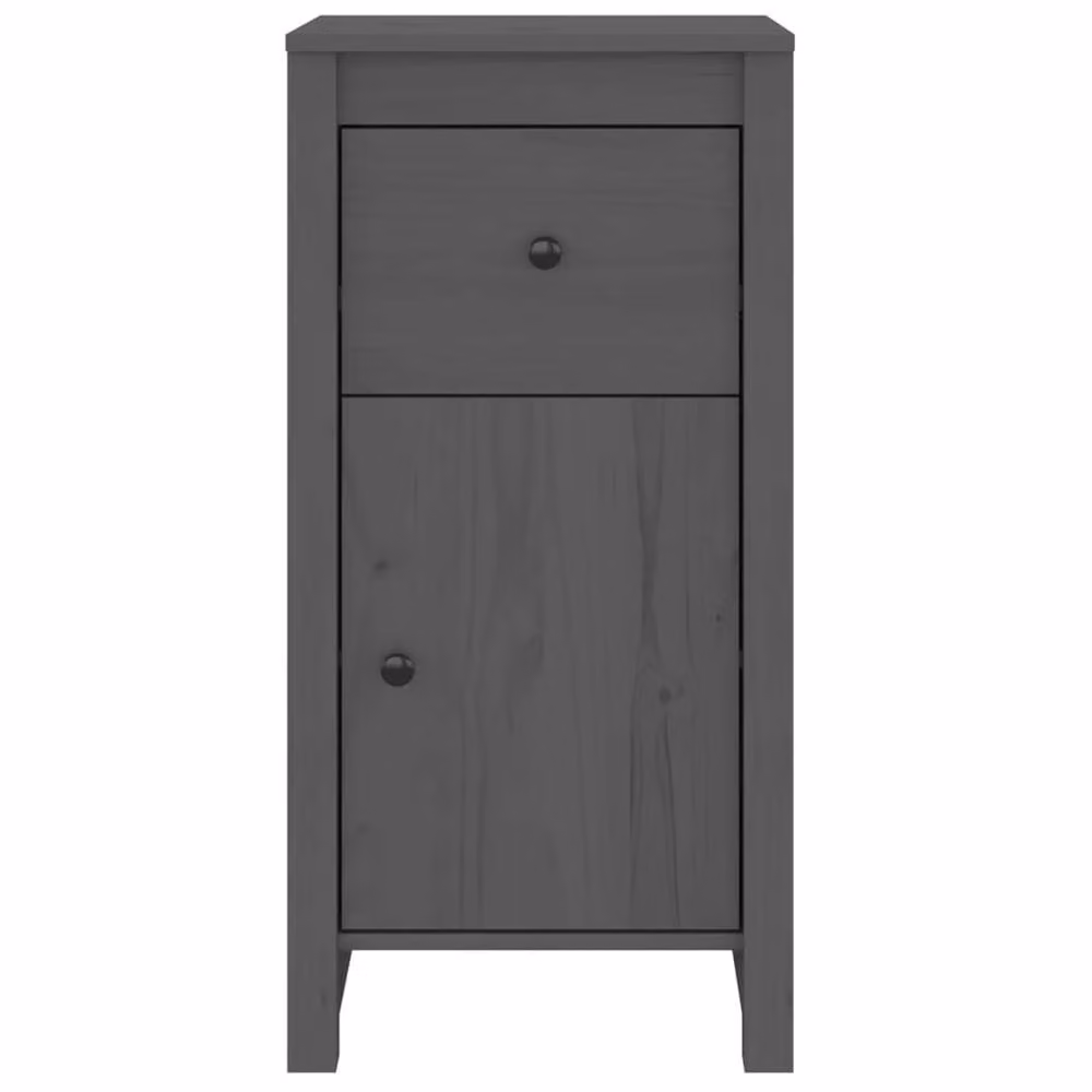 Berkfield Home Set of 2 Grey Rustic Solid Wood Pine Sideboards, W: 40 cm, D: 35 cm, H: 80 cm – 3