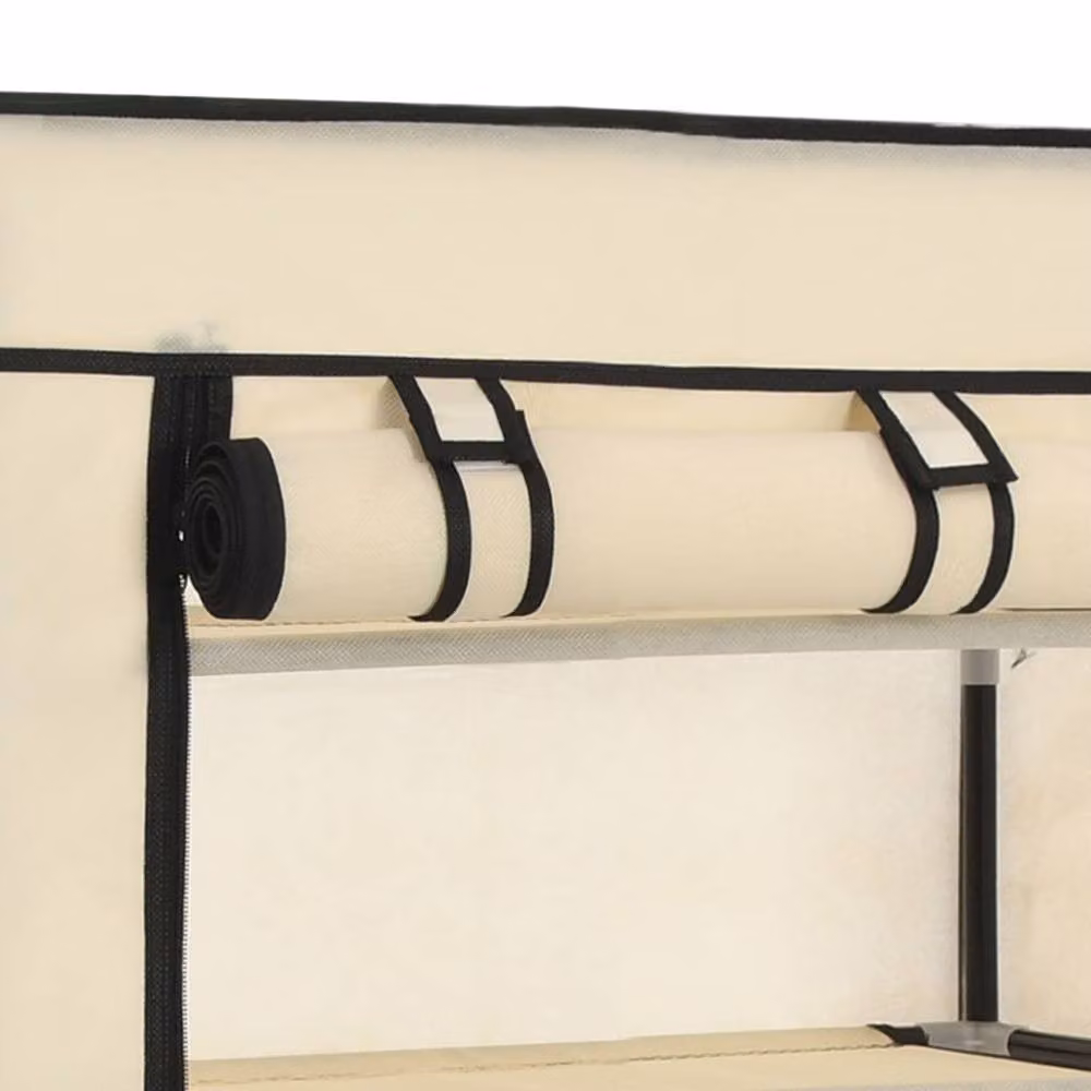 Berkfield Home Shoe Cabinet with Cover in Beige, W/D/H: 58 x 28 x 106 cm – 3