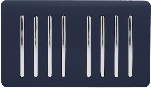 Trendi 8 Gang 2 Way Rocker Double Plate Tactile Light Switch in Blue