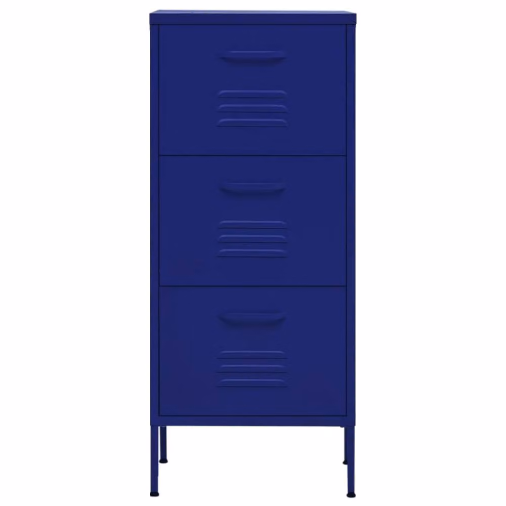 Berkfield Home Navy Blue Metal Storage Cabinet W: 42.5 cm, D: 35 cm, H: 101.5 cm – 3