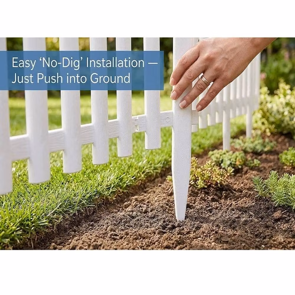 EONLION White Plastic Lawn Border Edge Fence, 10 Pack, 100 cm – 2