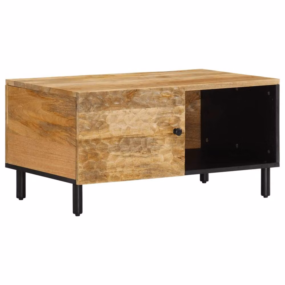 Berkfield Home Beautiful Rectangular Mango Wood Coffee Table in Brown, W/D/H: 80 x 50 x 40 cm – 2