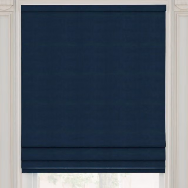 Linda Barker Royal Velvet Made to Measure Roman Blind in Navy Blue