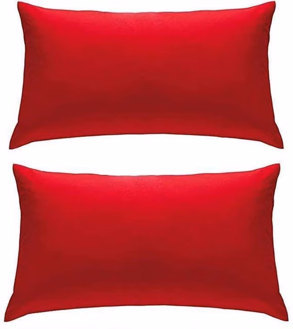 NewEdgeBlinds Plain Red Percale Pillowcase Pair