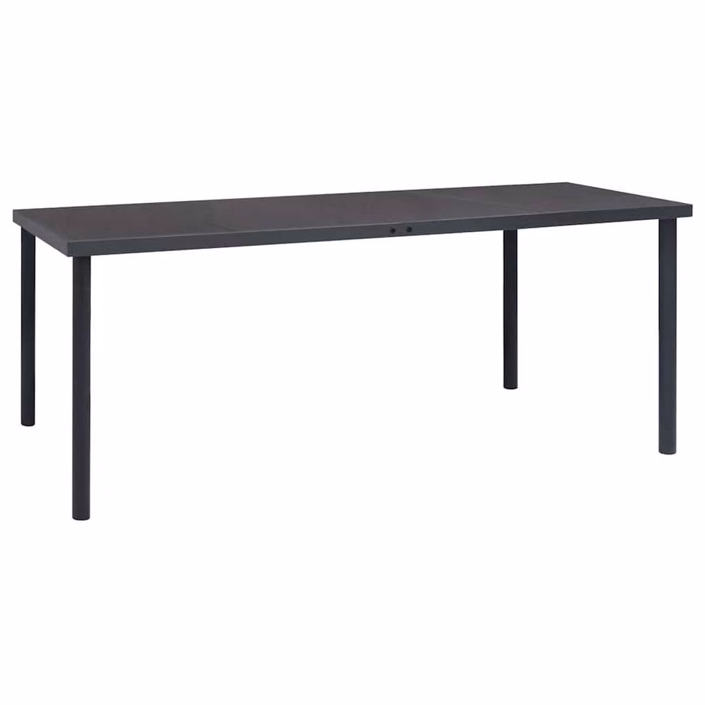 Berkfield Home Anthracite Extendable Outdoor Dining Table with Black Glass and Powder Coated Steel, W: 190 cm, D: 90 cm, H: 74 cm – 2