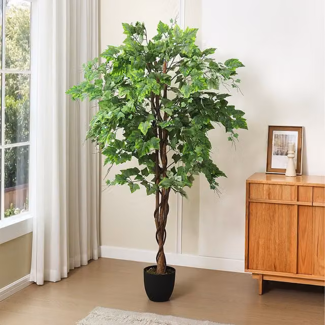 Komore Freestanding Artificial Grape Tree in Green