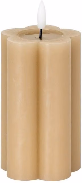 Lemon Pavilion Natural Glow LED Pillar Candle, Brown Stone Effect, H x W x D: 12 x 7 x 7 cm – 1