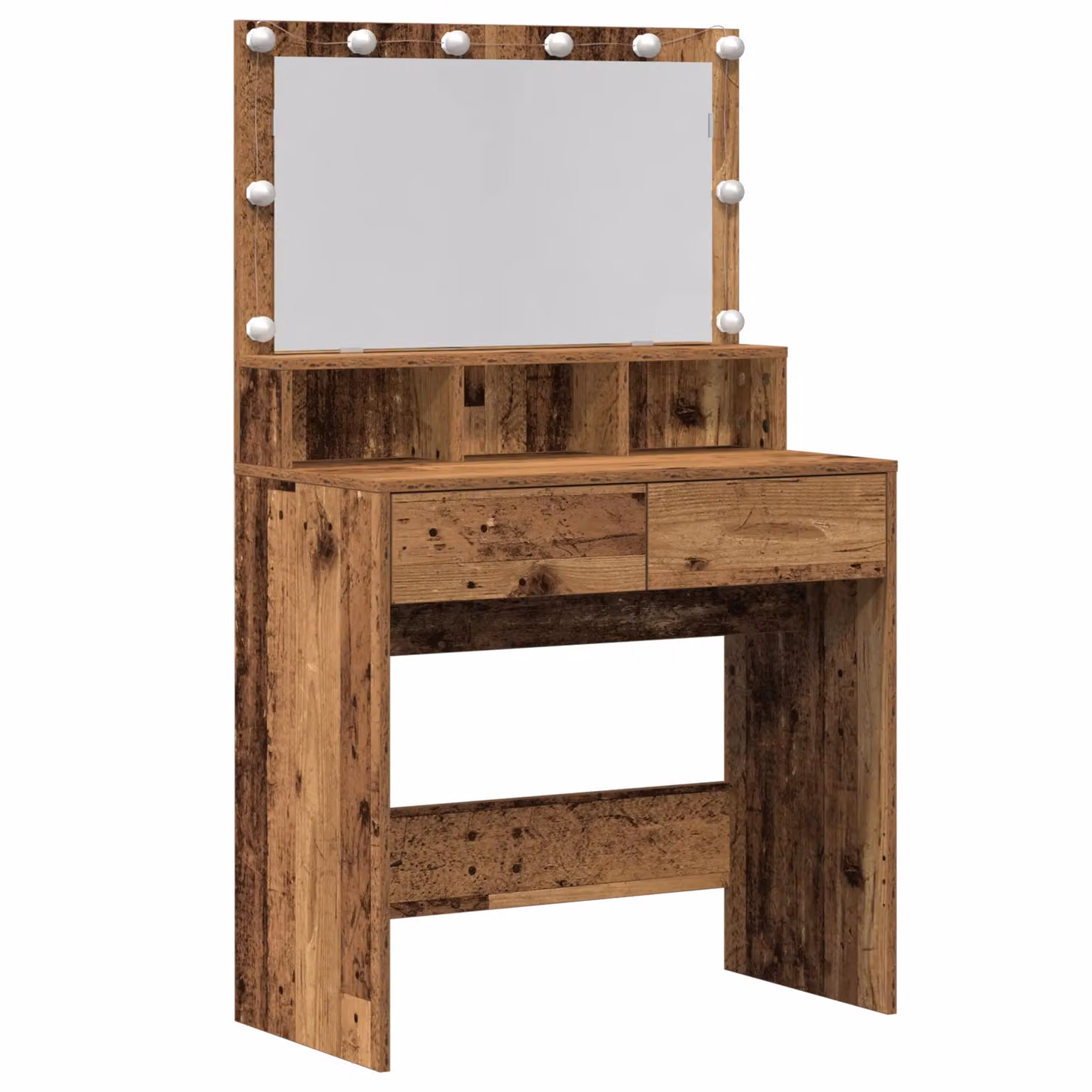 Berkfield Home Hollywood LED Dressing Table in Brown and Multicolour Wood Finish – 2