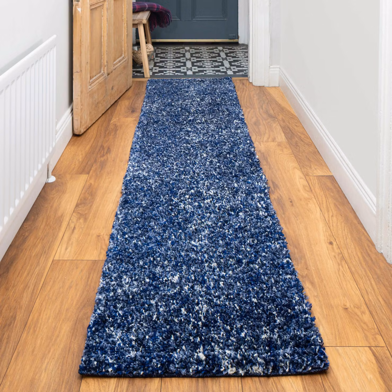 Kukoon Soft Shaggy Navy Blue Deep Pile Fluffy Rug, W: 60 cm, L: 240 cm – 4