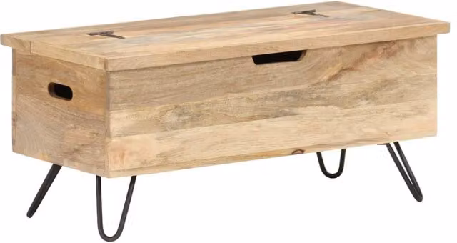 Berkfield Home Industrial Mango Wood Chest in Brown, W/D/H: 90 x 40 x 45 cm
