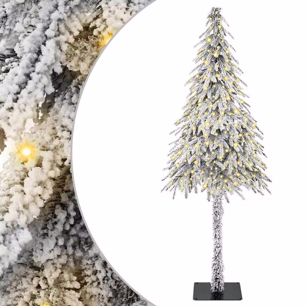 Berkfield Home White Christmas Tree with 300 LEDs, Height: 210 cm – 2