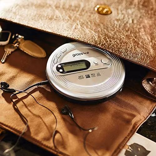 Groov-e Retro Series Personal CD Player with FM Radio, Silver – 3