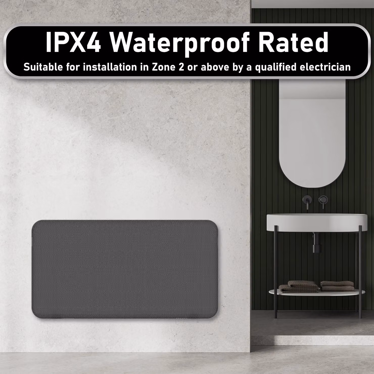 MYLEK 2kW Electric Mica Panel Radiator in Grey with WiFi App Control and IPX4 Rating – 4