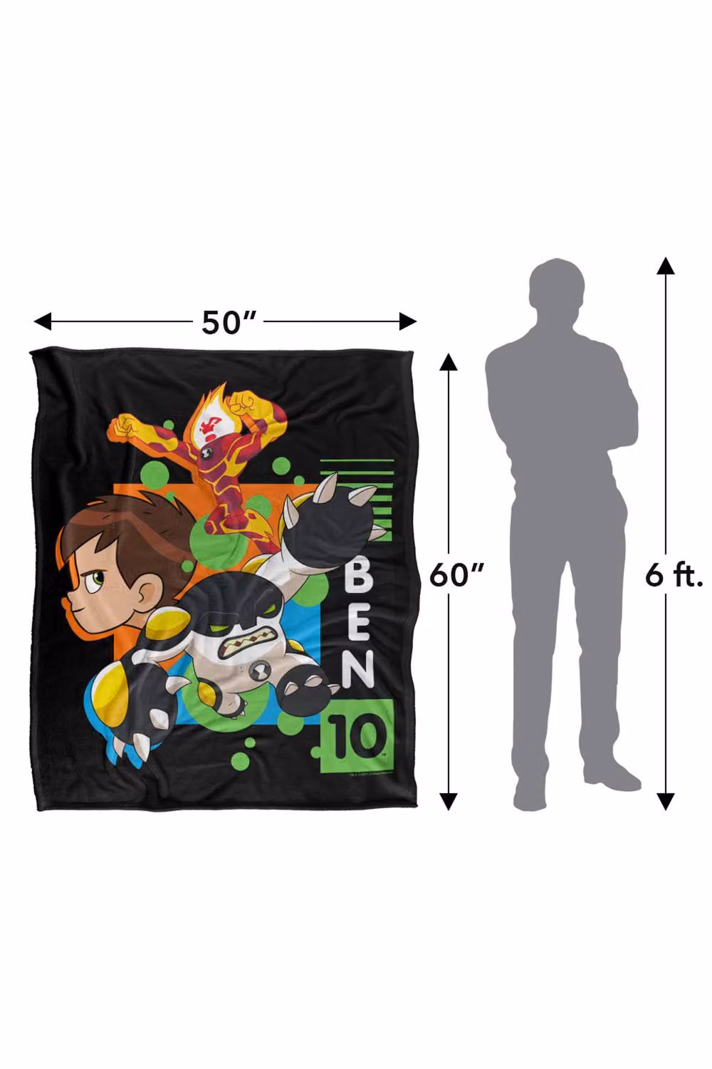 Cartoon Network Ben 10 The Vibe Extra Large Super Soft Fluffy Polyester Throw Blanket in Multicolour – 3