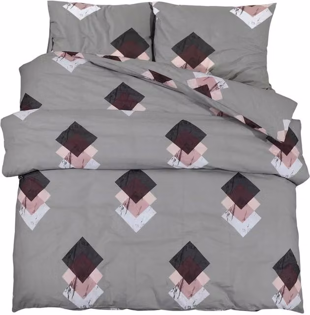 Berkfield Home Grey Cotton Duvet Cover and Pillowcase Set, 200 x 200 cm – 1
