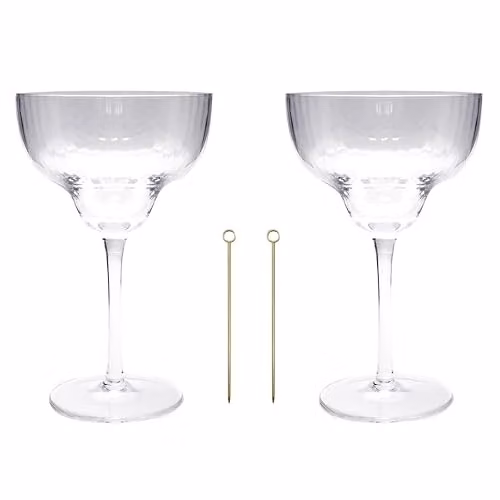 Portico Designs Ltd Art of Hosting Margarita Cocktail Gift Set with Transparent Glassware – 1