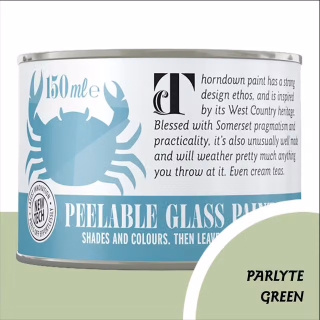 Thorndown Parlyte Green Peelable Glass Paint in Satin Matt Green