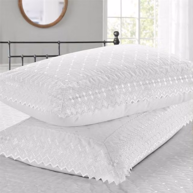 Rapport Home Richmond White Cotton Percale Pillowcase Pair