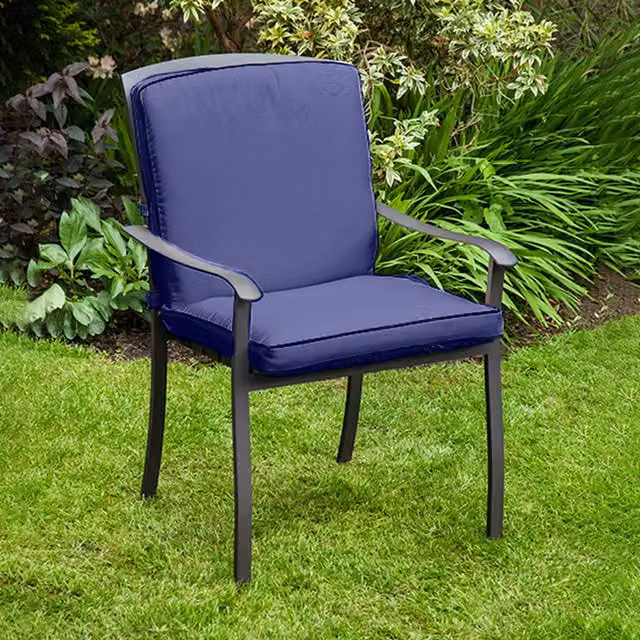 Gardenista Lucca High Back Garden Chair Cushion in Blue Water Repellent Polyester