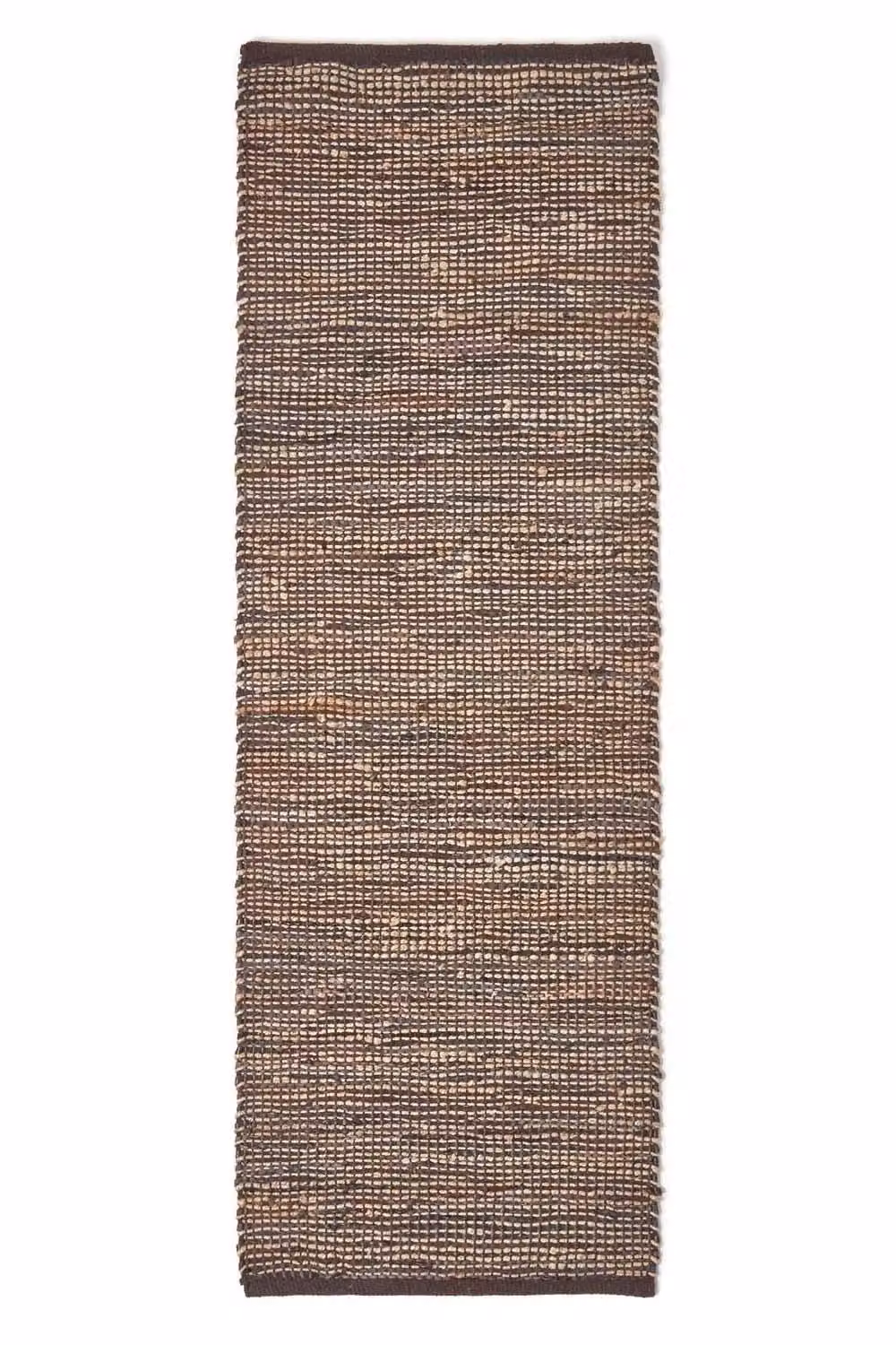 Homescapes Madras Leather and Hemp Hall Runner, Brown, W: 66 cm, L: 200 cm – 2