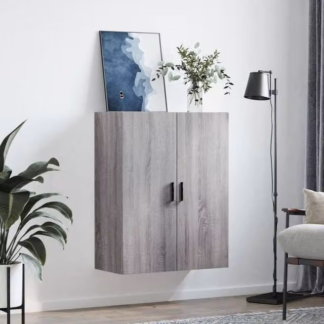 Berkfield Home Wall Mounted Cabinet in Grey Sonoma, W: 69.5 cm, D: 34 cm, H: 90 cm – 1