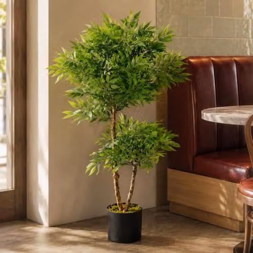 Leaf Luxury Artificial Mini Ruscus Tree in Green, Height: 100 cm – 2
