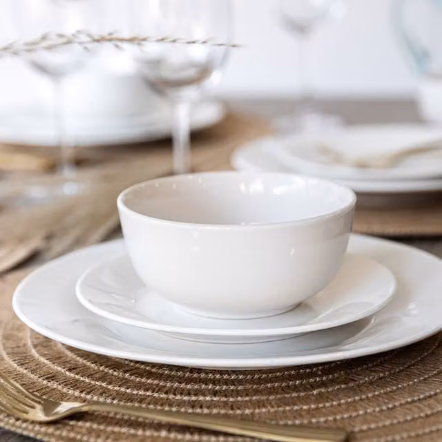 Mikasa 12-Piece White Porcelain Dinner Service