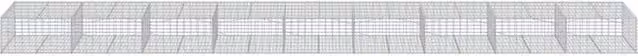Berkfield Home Galvanised Steel Gabion Basket with Cover in Silver, W/D/H: 900 x 100 x 50 cm – 1