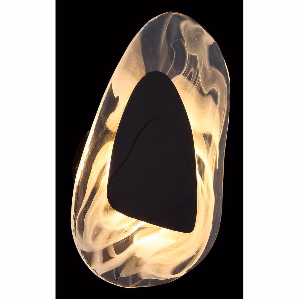 Netlighting Dorsey Integrated LED Wall Lamp in Matt Black with Clear Glass Shade, Warm White 3000K – 2