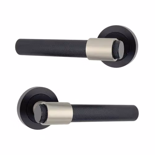 AXS Hardware Dakota Internal Door Handle Pair in Black with Rose for Wooden Doors and Standard UK Tubular Latches – 3
