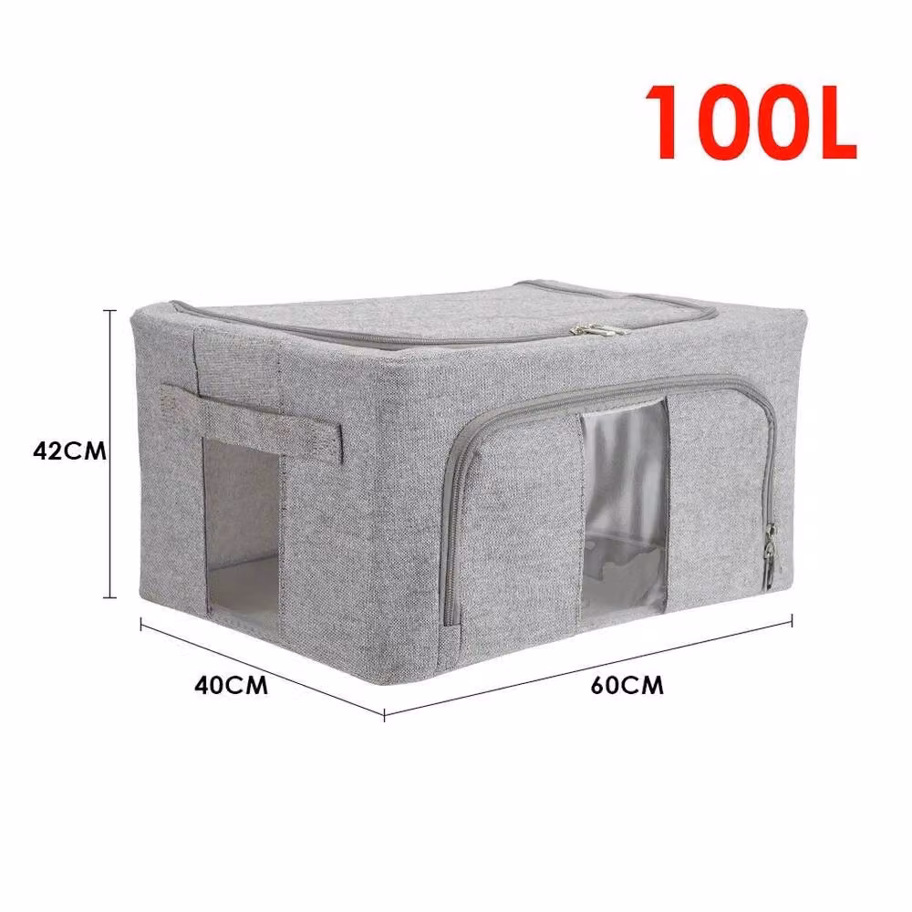 Kelvenix 100L Folding Clothes Organiser Box in Grey – 2