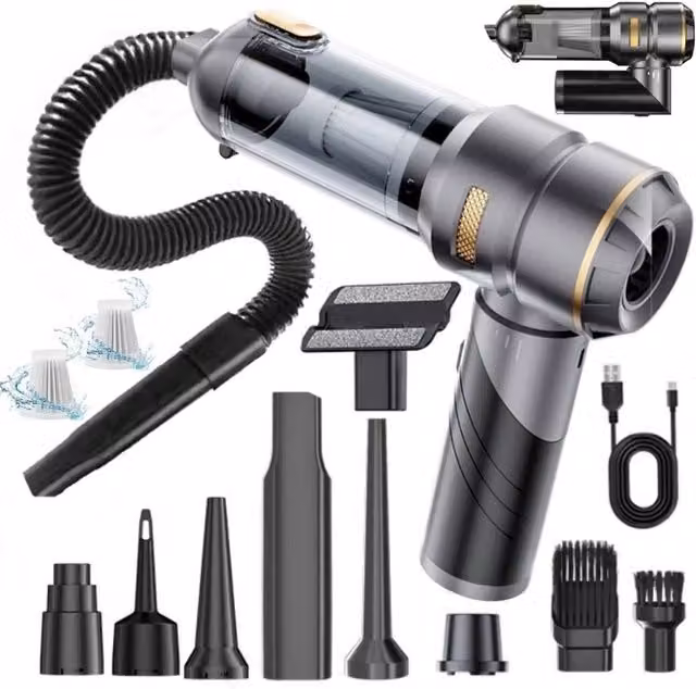 SPETLEK Handheld High Power Foldable Car Vacuum Cleaner in Black