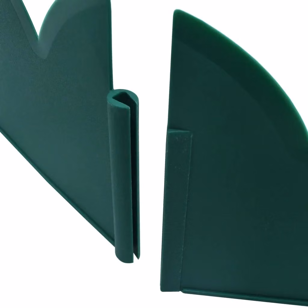 Berkfield Home Green Plastic Lawn Edgings, 10 Pieces, W: 65 cm, H: 15 cm – 5