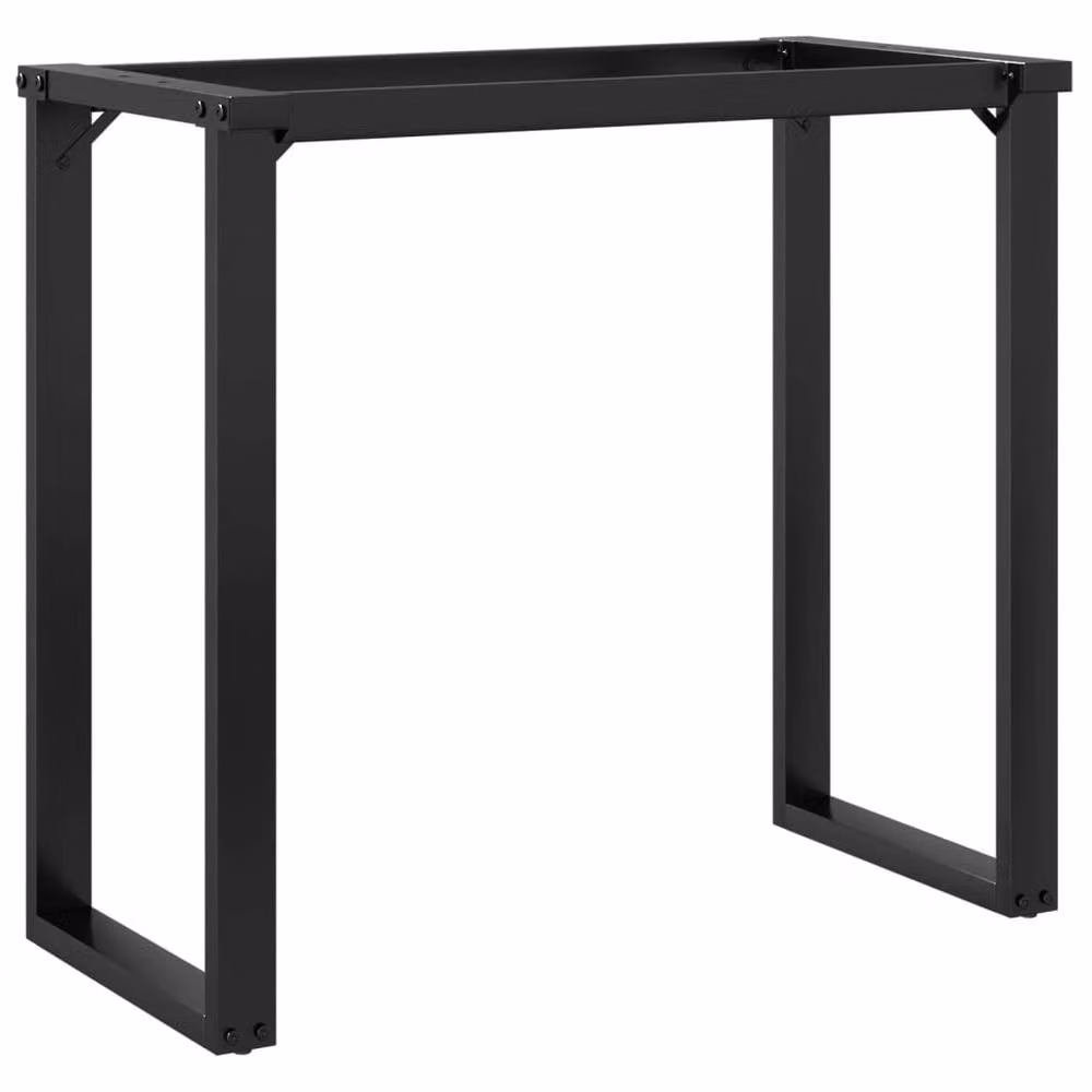 Berkfield Home O-Frame Durable Dining Table Legs in Black Steel, W/D/H: 80 x 40 x 73 cm – 1