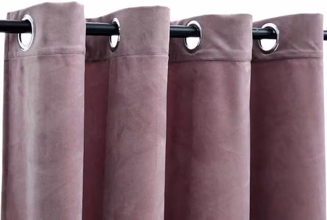 Berkfield Home Elegant Blackout Velvet Curtains with Eyelets, 2 Pack, Pink, W: 140 cm, H: 245 cm – 1