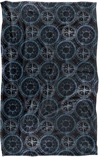 JQ Licensing Compass Pattern Silky Touch Super Soft Fleece Throw Blanket, Multicolour, W: 91 cm, D: 147 cm – 6