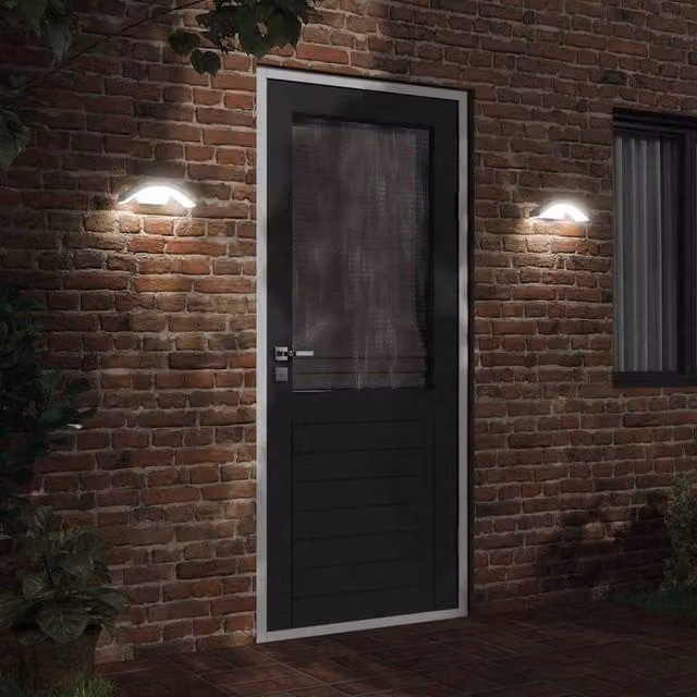 Berkfield Home Set of 2 White Outdoor LED Wall Lights with Motion Sensor and Timer, Die-cast Aluminium