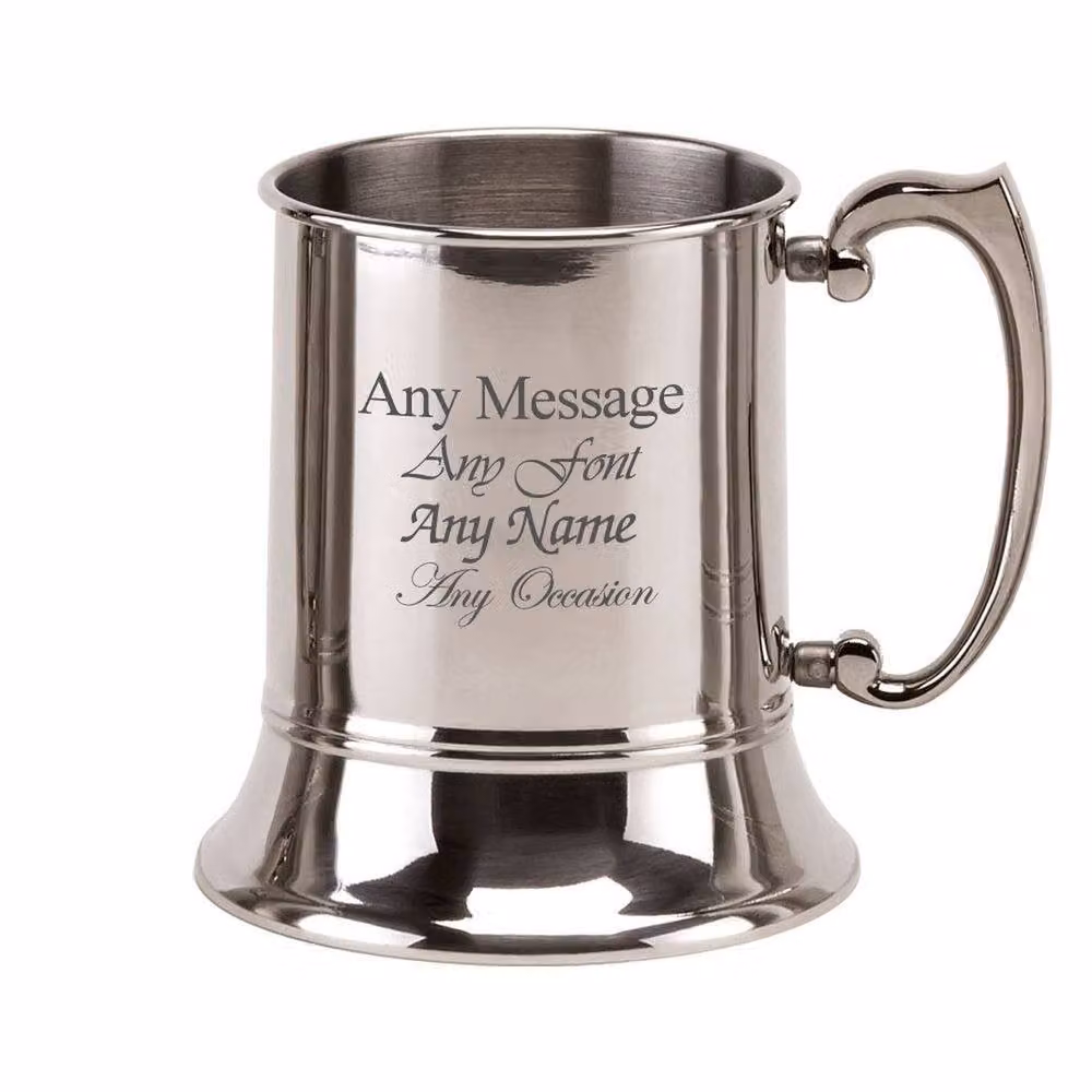 Uniqueful Personalised 17oz Stainless Steel Tankard in Silver – 2