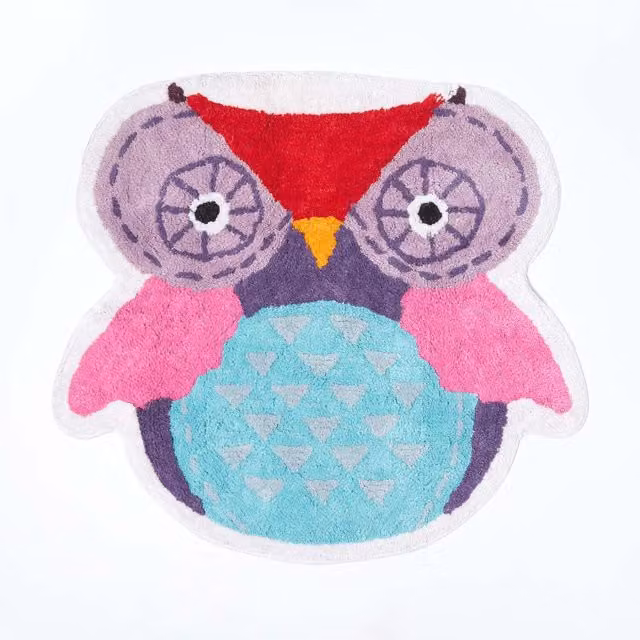 Homescapes Hand-Tufted Organic Cotton Childrens Rug in Pink and Multicolour
