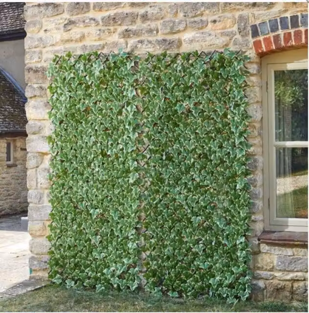 Marco Paul Green Artificial Ivy Leaves Wall Trellis Hedge, W x H: 180 x 90 cm