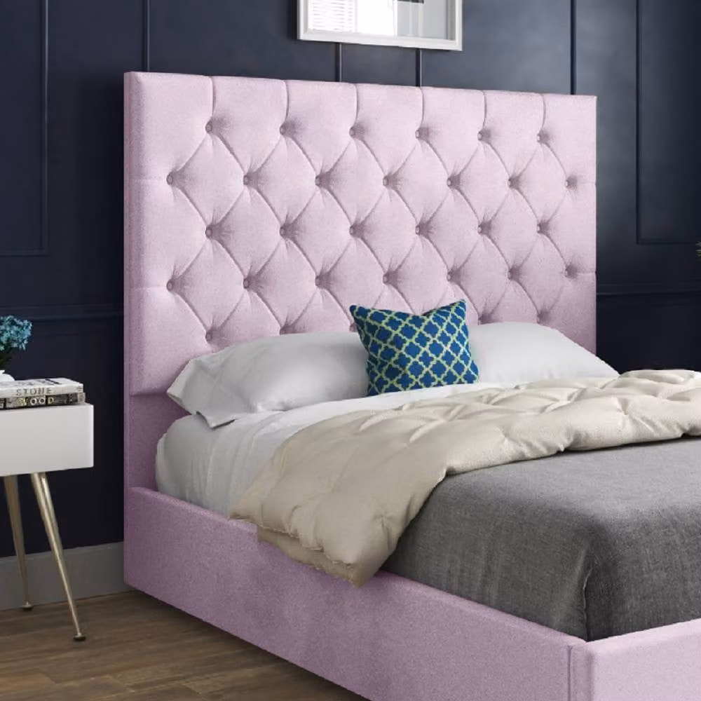 Casani Cottesmore Pink Velvet Upholstered Chesterfield Bed Frame, W: 140 cm x D: 200 cm – 4