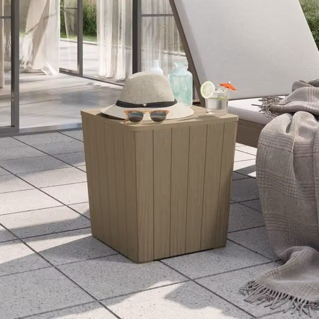 Berkfield Home Modern Garden Table with Removable Lid and Cushion Storage in Brown Polypropylene