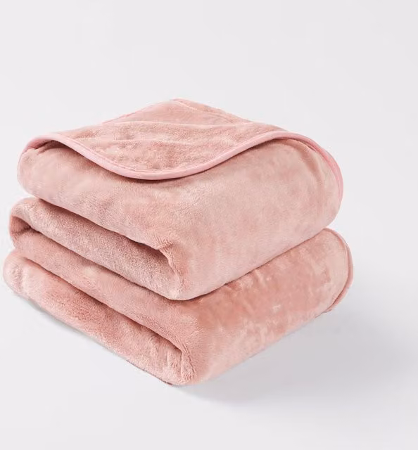 OHS Heated Fleece Electric Over Blanket in Pink with Auto Shut Off