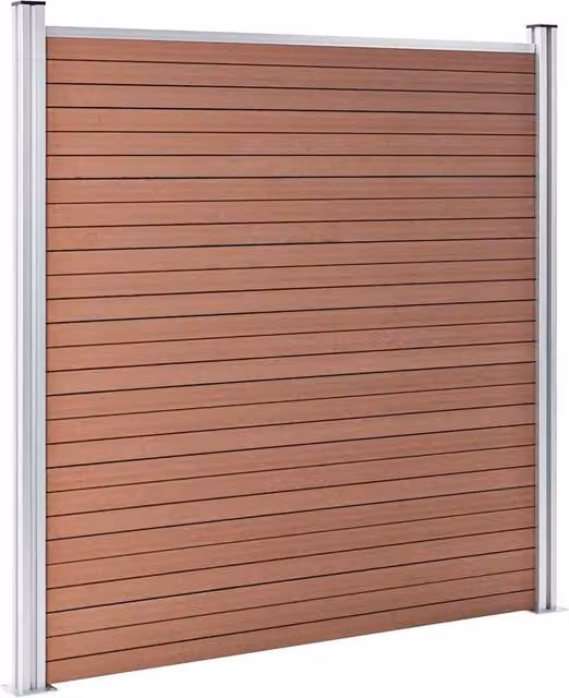 Berkfield Brown WPC Garden Fence Board, W: 180 cm, H: 186 cm – 1